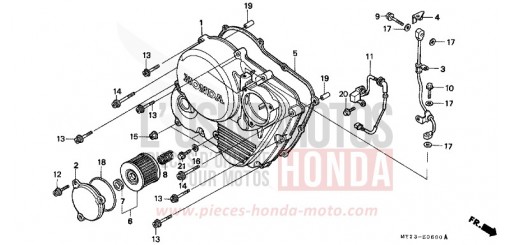 COPERCHIO CARTER MOTORE DESTRO NX650N di 1992